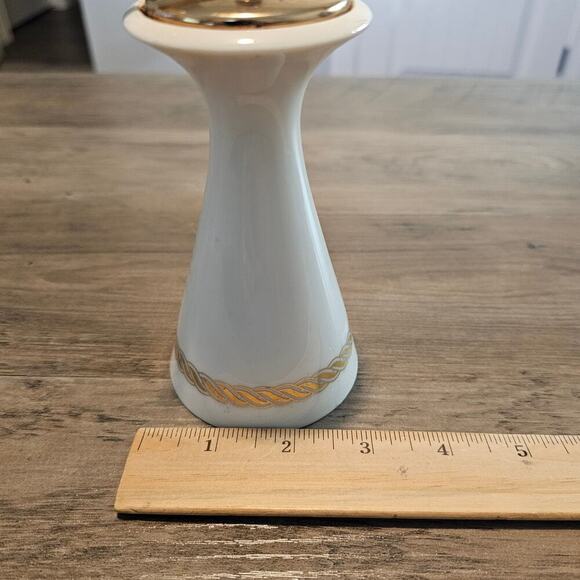 Vintage Lenox Caribee Ivory Golden Wreath Rope Design Pepper Mill Grinder MCM - Picture 14 of 14